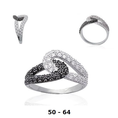 Superbe Bague En Argent Rhodié Taille 62 Avec Incrustation De Diamants CZ - Dolly-Bijoux - Parfaite Pour Un Cadeau élégant