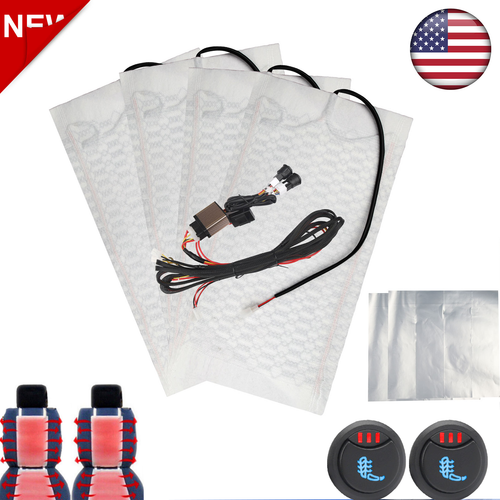 Car Seat Heater Kit Universal 12V Carbon Fiber Pads 3 Level Heated