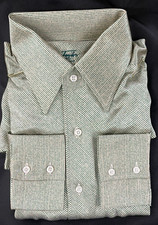 Jack Taylor Beverly Hills Men's Dress Shirt Medium 100% Silk Green Striped NWT