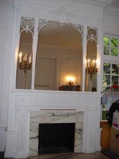 Fireplace Surround Mantel Fluted Columns Wall Panels Full Mansion Room Adams Sty