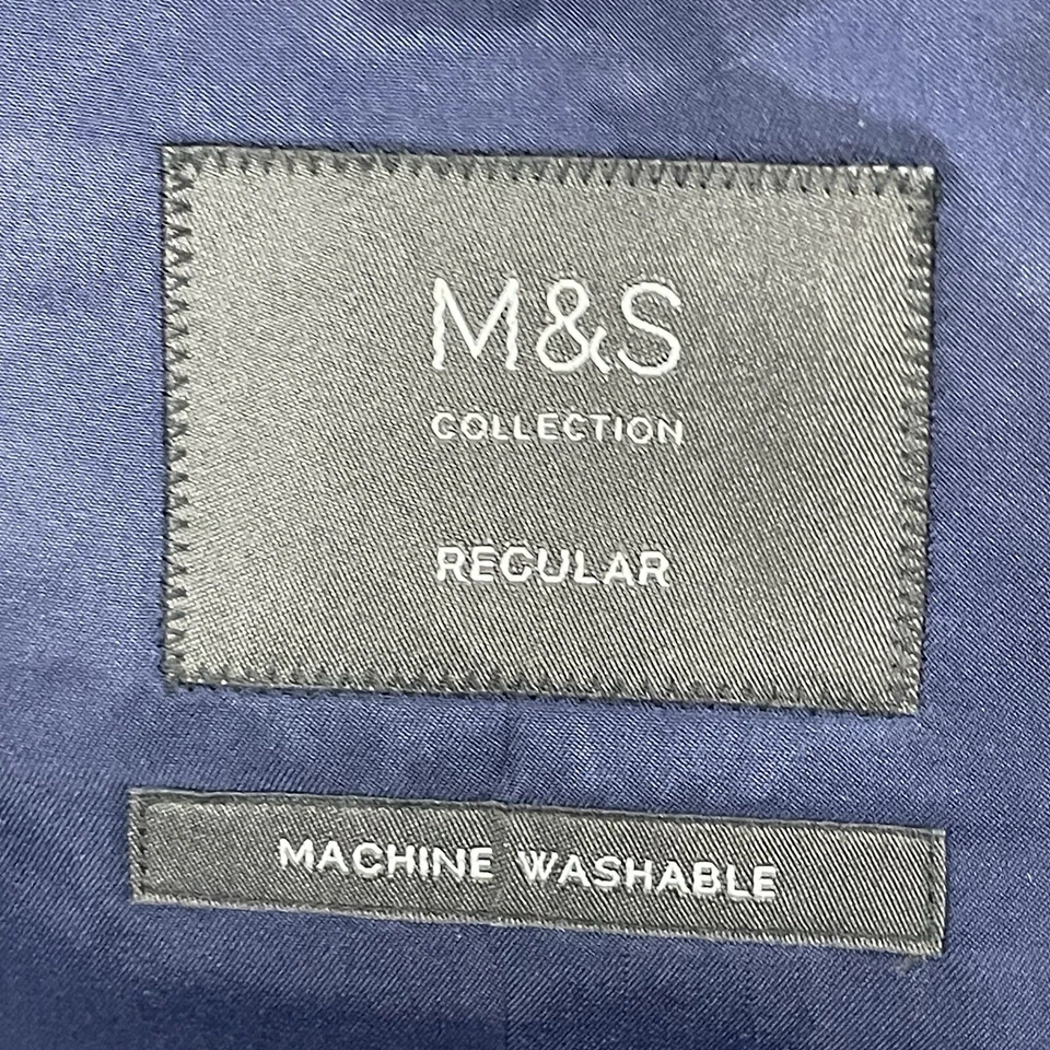 Черная синяя спортивная куртка-блейзер Marks & Spencer легкий уход размер 48 - Изображение 3 из 4