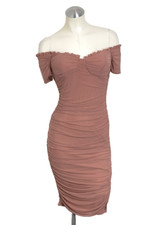 Windsor mauve Off-the-shoulder Mesh Midi Dress size Large 