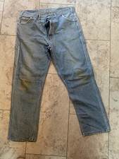 Vintage Key Mens Carpenter Work Jeans 38 x 32 Distressed Made In USA