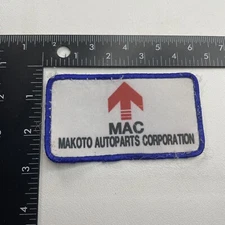 Vtg Car Parts Japanese Auto Parts MAC MAKOTO AUTOPARTS CORPORATION Ad Patch 22K6