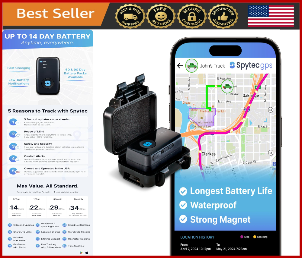 Mini GPS Tracker for Vehicles Kids Real-Time Tracking Weatherproof Case