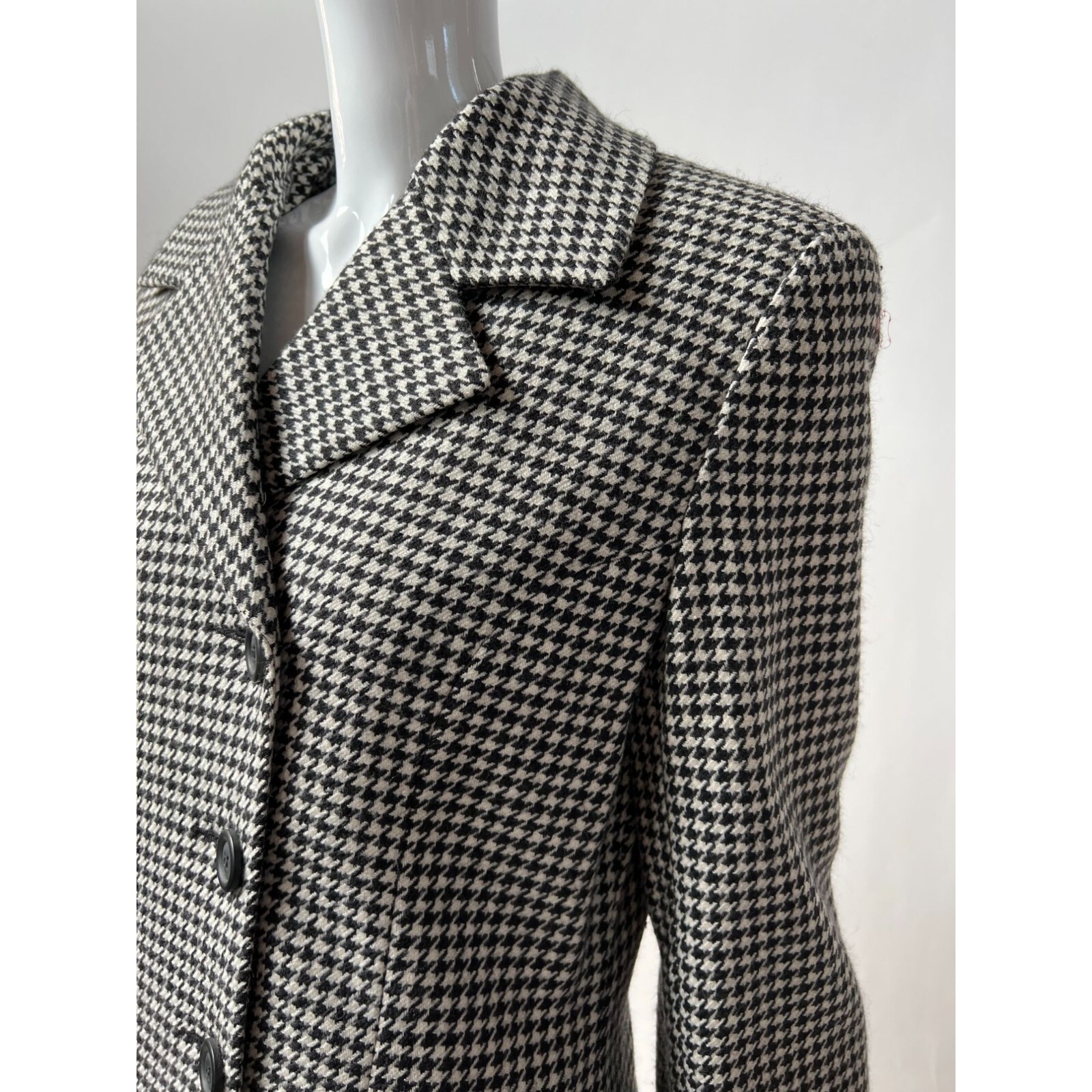 Express Double Breasted Houndstooth Jacket  8 Bla… - image 3