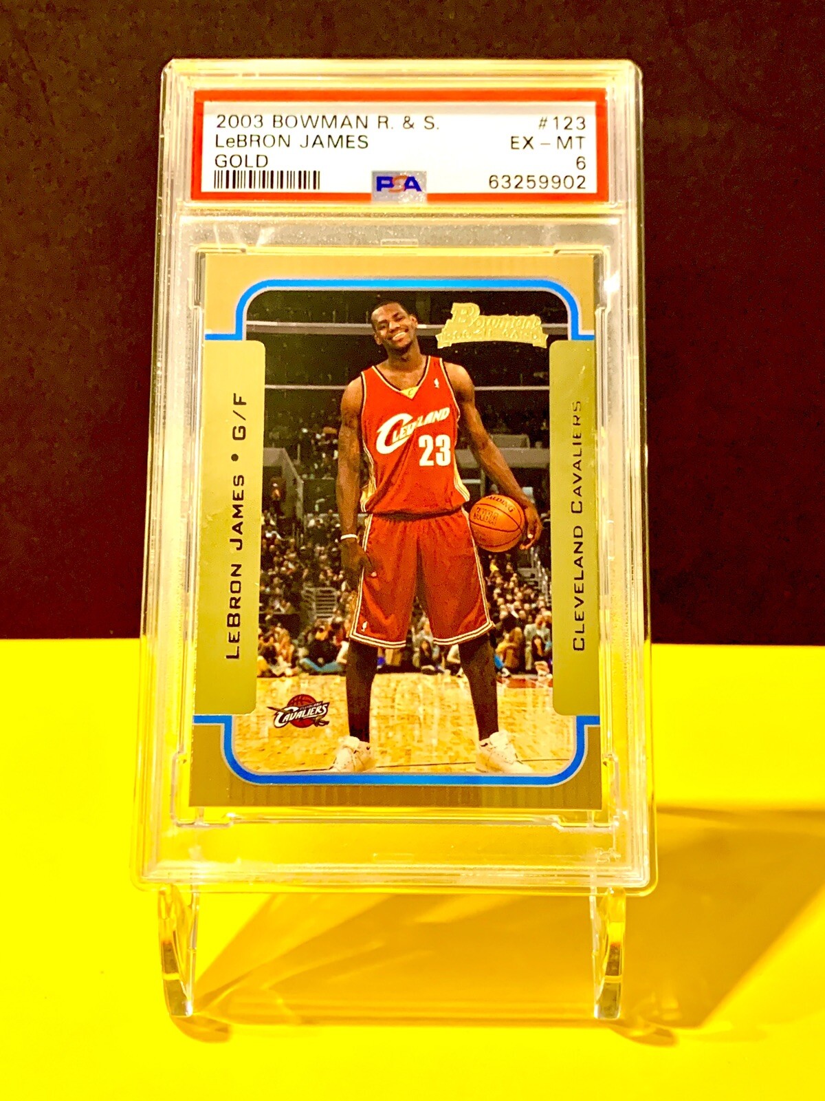 🔥2003-04 Bowman Lebron James GOLD Variation SP Rookie RC #123 PSA 6 EX-MINT🔥💎