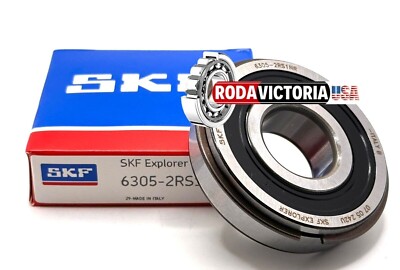 SKF 6305 2RS1 NR BALL BEARING, RUBBER SEALED + SNAP RING 25x62x17mm