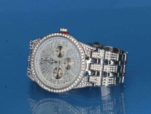 48 mm NY LONDON Luxury Men's Clubbing Hip Hop Rapper CZ Watch - Picture 4 of 6