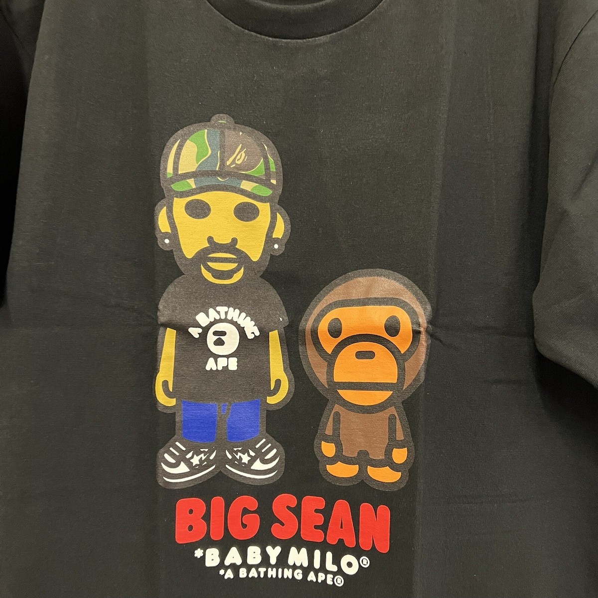 送料無料!BIG SEAN X BAPE BABY MILO TEE BAPE Baby Milo X BIG SEAN A BATHING APE HEAD TEE SZ L LARGE