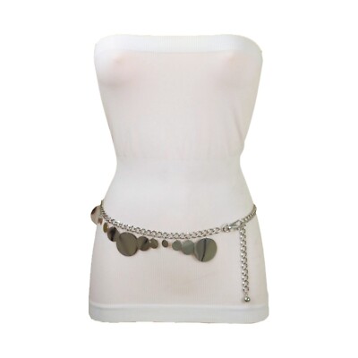 Circle Belt Forever 21 Waist Belt Women Silver Metal Chain Skinny