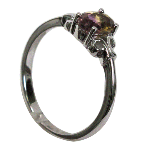 WUNDERSCHÖNER RING 1 KARAT OVALER AMETRIN 925 STERLINGSILBER GRÖSSE 5-10 - Bild 2 von 3