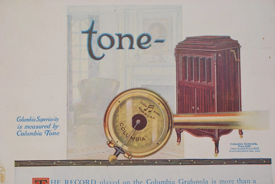 Antique Columbia Grafonola Advertisement For Record Reproducer Magazine Issue - Image 2 of 4