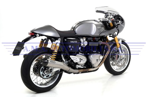 Terminali Pro-Racing nichrom Dark (Dx+Sx) Triumph THRUXTON 1200/1200 R 2016 2017 - Foto 5 di 6
