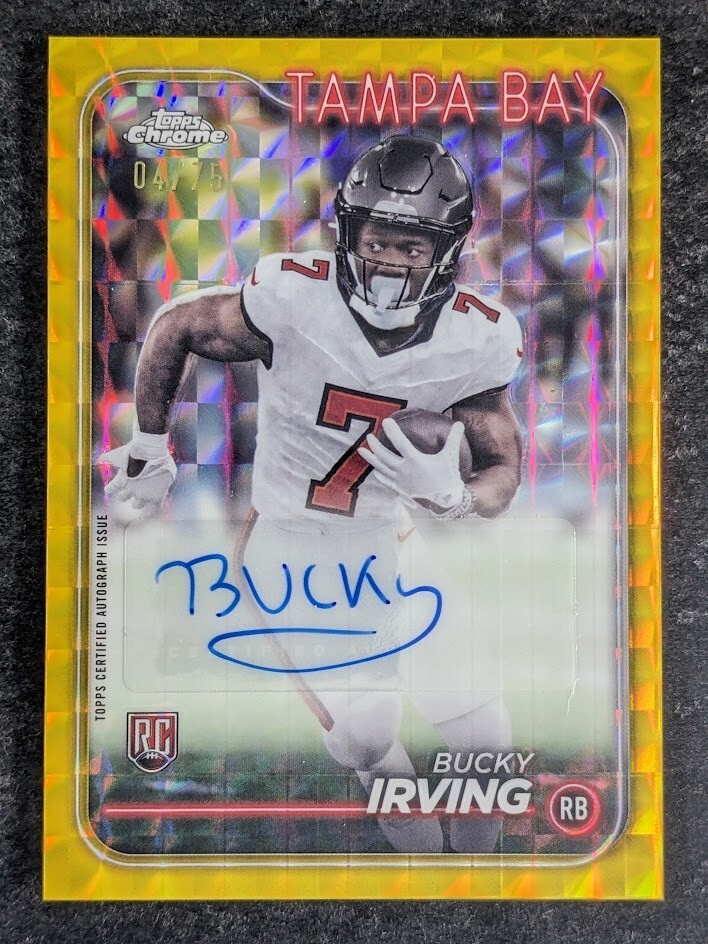 2024 Topps Chrome BUCKY IRVING 04/75 Rookie RC Auto Yellow Geometric Refractor