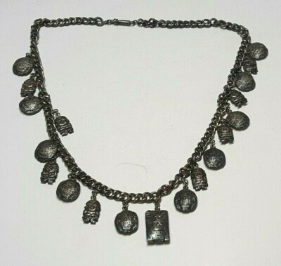 Vintage Mexican Aztec Charm Sterling Silver 16