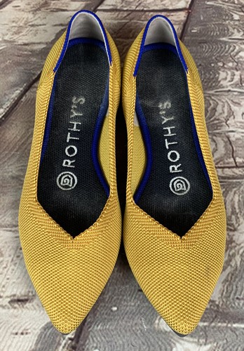 yellow pointed flat shoes