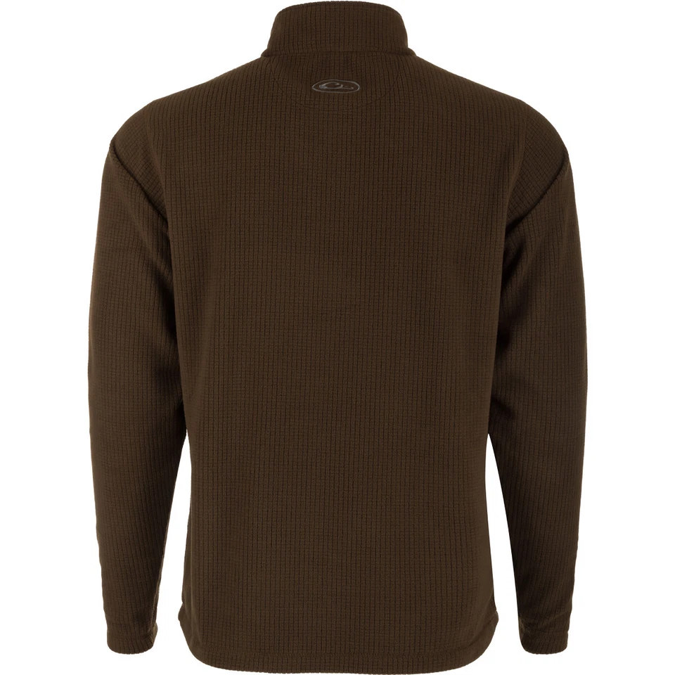 Drake Waterfowl Fall River Grid Fleece 1/2 Zip Pullover - Image 3 of 4