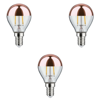 3 x Paulmann LED Tropfen 2,6W = 22W, 220 lm, E14, Kopfspiegel Kupfer, Warmweiß