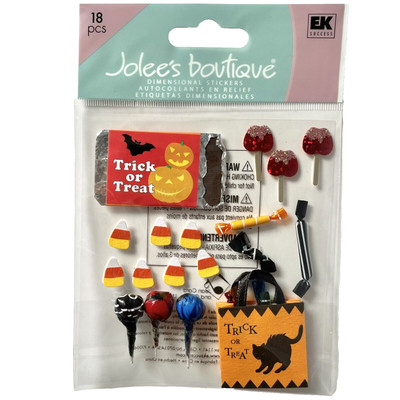 Jolee's Boutique TRICK OR TREAT Dimensional Stickers Halloween Candy Corn Apple
