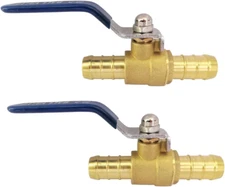 5/8" Barb PEX Valve, 16Mm OD Brass Ball Valve, 90 Degree Turn, Full Port, 2Pcs
