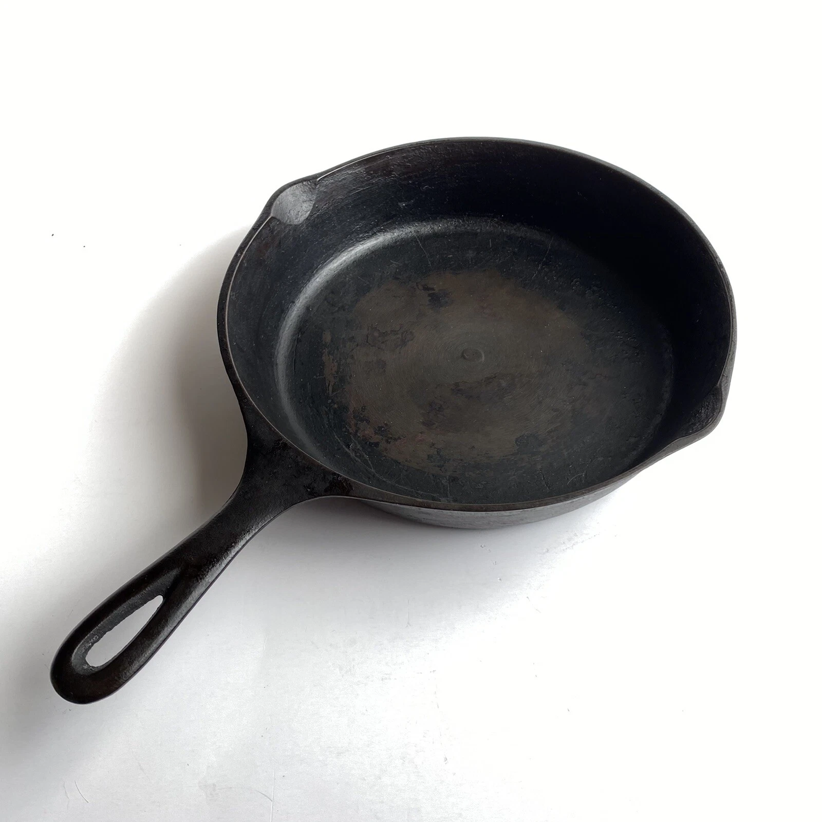 Vintage Cast Iron Skillet Heat Ring 9” No 6 Pan 3 Notch #6 Double Pour Unmarked