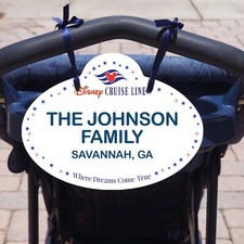 Custom Disney Stroller  Scooter Name Tag - Personalized Family ID Sign Parks