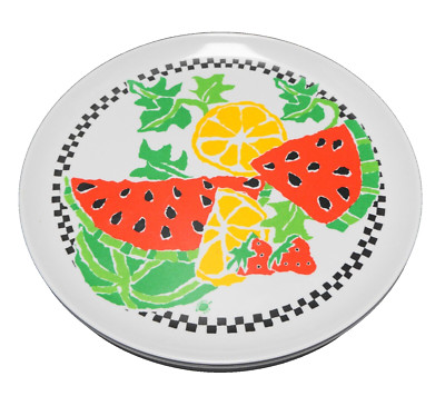 Cheryl Ann Leahy Designs Watermelon Fruit Melamine Plates Set of 5 | eBay