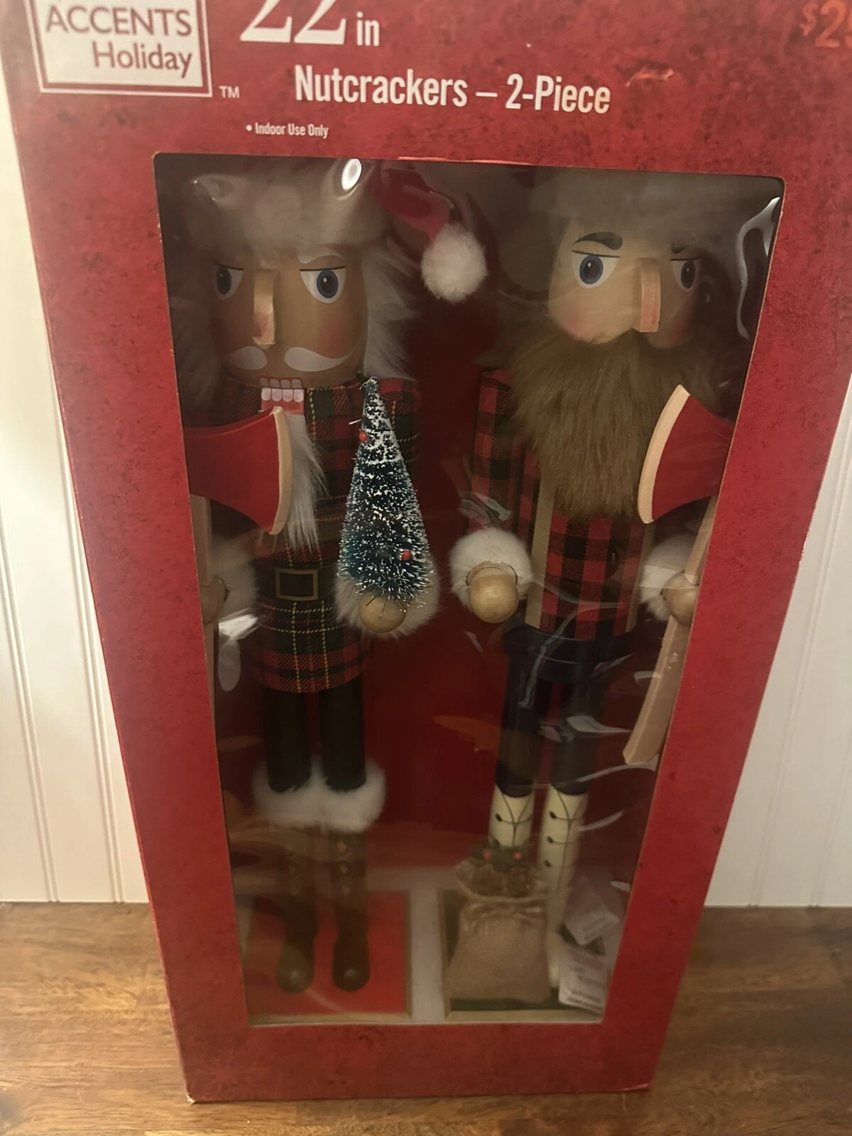 22 in. Nutcrackers Wooden (Set of 2) huntee Lumberjack Home Accents Holiday