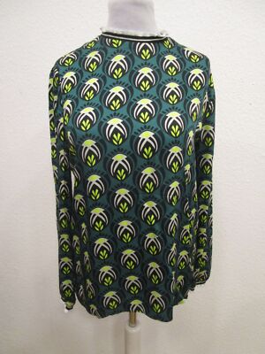 Eleven Wishes Bluse Langarm Strickbündchen grün/schwarz Gr.36 NEU (B315-04/Z122)