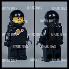 LEGO Classic Black Spaceman Figura Personalizada con Casco de Choque