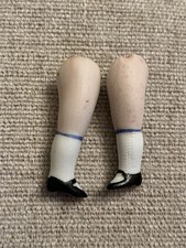 Antique German Fine Quality 2 Long Doll Legs For Small All Bisque Doll