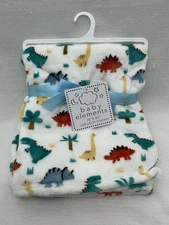 NEW Baby Elements Boys Dinosaur Baby Blanket Dino Security Lovey Plush Fleece