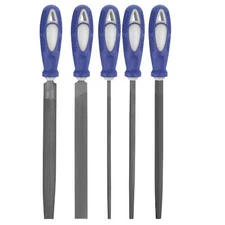 Westward 10Z761 Hand File Set, Bastard/Smooth, 6 In L, 5 Pc