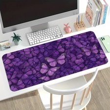 40 90cm Large Extended Mouse Pad  Desk Mat with Purple Butterfly  Pinkish-Purp