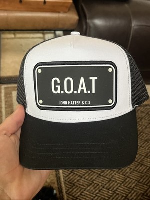 John Hatter & Co GOAT Trucker Hat Cap New Rubber Plaque Plate Snapback Hat
