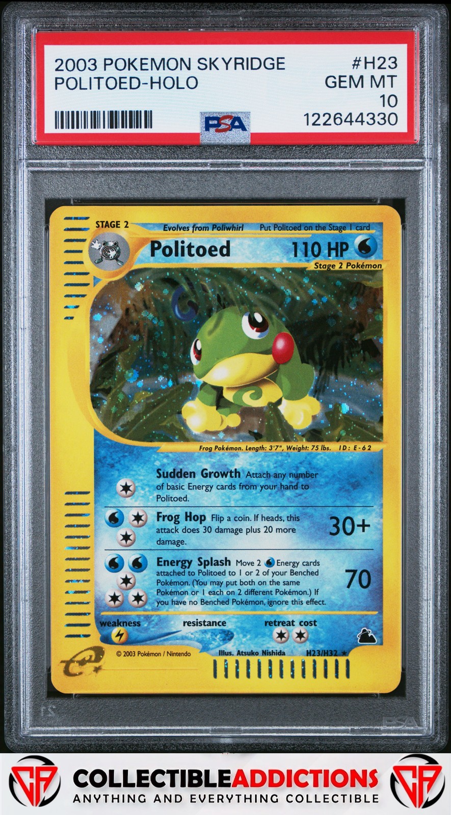 2003 Pokemon Skyridge #H23 Politoed Holo PSA 10 Gem Mint
