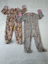 Wonder Nation Girls 6-9 Months Sleeper Zip Up Footed Pajamas
