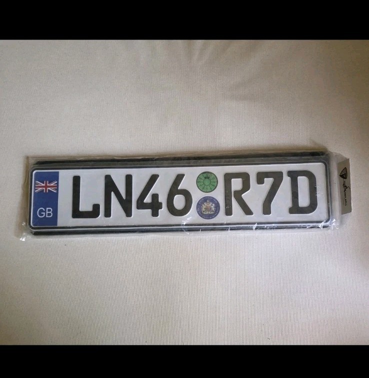 Great Britain Euro Plate Package with Registration Seals - "LN46R7D" (Brand New)