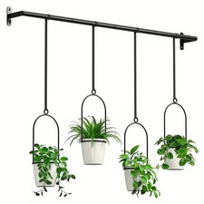 4pcs Stylish Round Metal Hanging Planters - P...