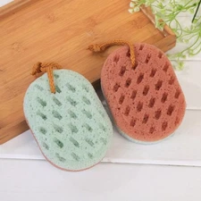 2 Pcs Natural Bathing Sponge Oval Exfoliator Sponge Shower Sponge for Skin