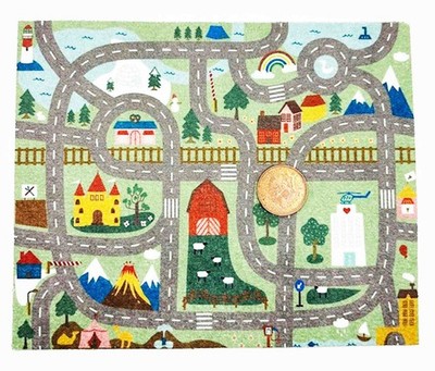 Puppenhaus Kinderzimmer Teppich Maßstab 1:12 Kinder Auto Spielteppich Matte Tumdee