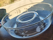 Princess House Heritage Crystal Chip and Dip Bowl Server Vintage