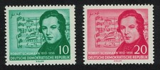 GDR Robert Schumann composer CORRECT MUSIC 2v 1956 MNH SG#E266-E267