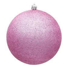 Vickerman 8" Contemporary Plastic Ball Ornament in Glitter Pink