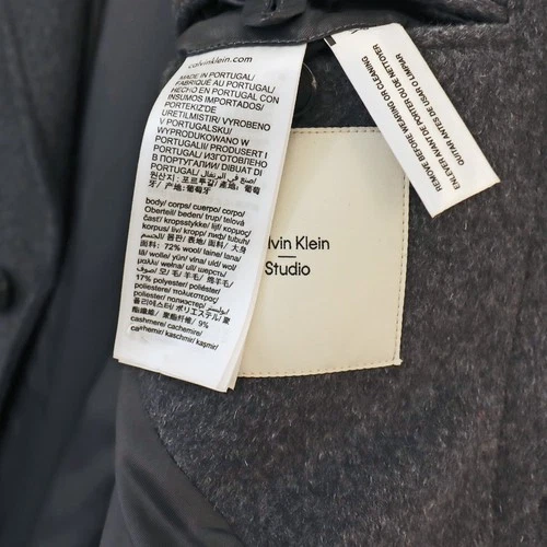 NWOT Mens Cashmere Blend Overcoat XS Dark Gray Coat Calvin Klein Studio Topcoat image 4
