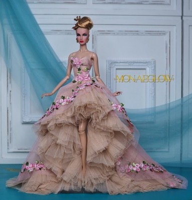 Model Muse Barbie Wearing A OOAK Handmade Wedding