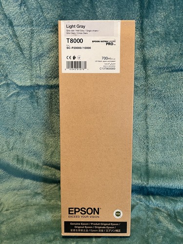 Genuine Epson Light Gray Ink Cartridge T8000 Date: March 2025 | eBay UK