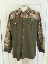 Team Realtree Shirt Mens L Green Camouflage Long Sleeve lightweight Polyester