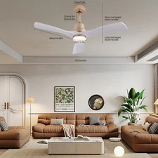 Indoor Ceiling Fan with Led Light Modern Ceiling Fan For Bedroom Living Room US
